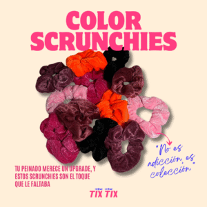 Scrunchies de tela suave para el cabello ideales para peinados diarios sin maltratar el cabello.