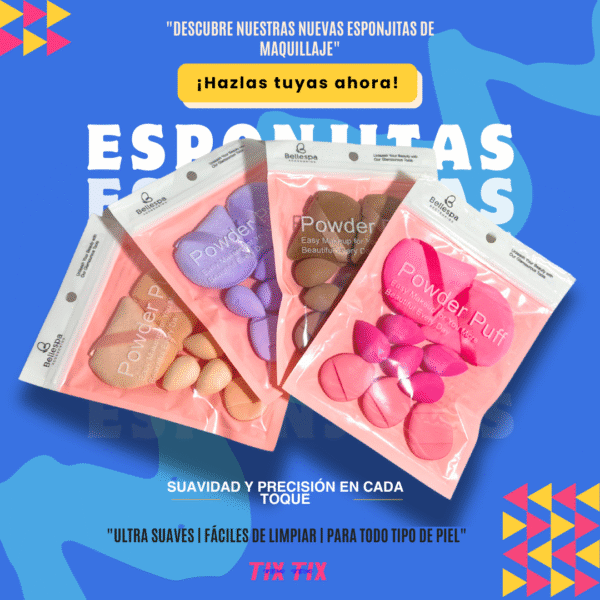 Set de Esponjitas y Borlas